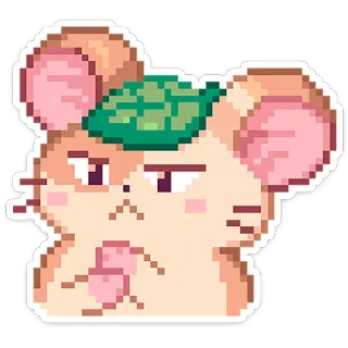 😠 ハムスター, 動物, かわいい, ピクセルアート, ステッカー telegram sticker