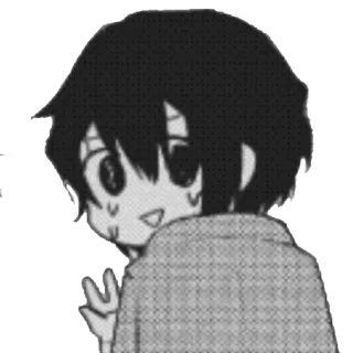 ✨ Anime, Mangá, Sinal de paz, Fofo, Suor telegram sticker