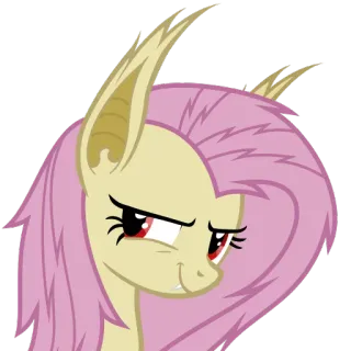 😈 Fluttershy My Little Pony Pony, Dibujo animado, Sonrisa, Sonrisa burlona, Fluttershy, My Little Pony, Animación telegram sticker