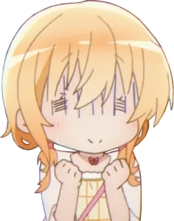 😅 Anime, Chibi, Carino, Cartone animato, Capelli biondi, Femmina, Manga telegram sticker