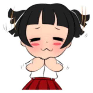 😌 Anime, Dessin animé, Fille, Mignon, Chibi whatsapp sticker