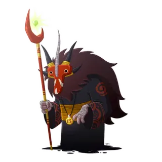 🌟 creature, monster, staff, mask, occult telegram sticker