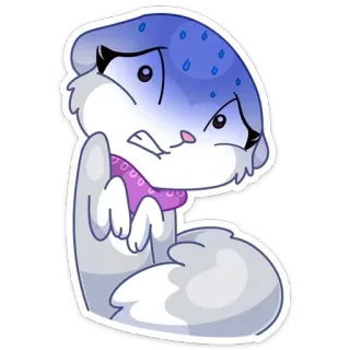 😬 Dibujo animado, Nutria, Asustado, Triste, Ansioso, Preocupado whatsapp sticker