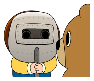 😳 Animacja, Kreskówka, Niedźwiedź, Przyłbica spawalnicza, Przyjazny, Słodki telegram sticker