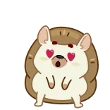 😍 ёж, любовь, глаза-сердечки, животное, милый telegram sticker