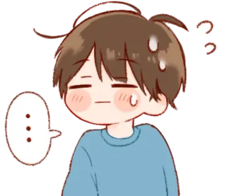 🎭 Anime, Menino, Confuso, Pergunta, Desenho animado whatsapp sticker
