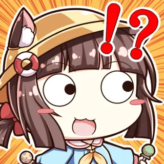 😧 Animé, Dessin animé, Excité, Question, Exclamation, Mignon whatsapp sticker