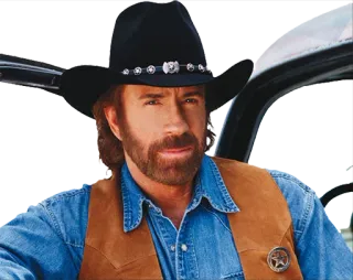🏃 Chuck Norris actor, cowboy, martial arts, texas ranger telegram sticker