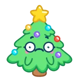 😰 pohon natal, lucu, kartun, natal, meriah telegram sticker