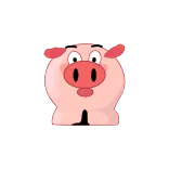 🙊 porco, animal, desenho animado, fofo, rosa, animal de fazenda telegram sticker