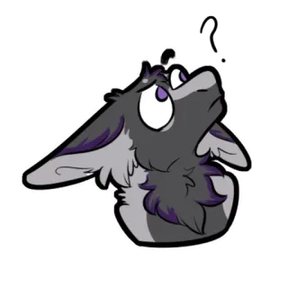 😒 ? question mark, cute, furry, anthropomorphic, animal telegram sticker
