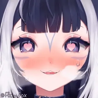 😍 @fix_x_fox Anime, Mädchen, Kawaii, Herzaugen, Süß, Aufkleber whatsapp sticker