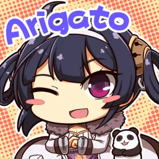 😊 Arigato Anime, Leuk, Meisje, Panda, Bedankt, Kawaii telegram sticker