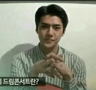 🤔 드림콘서트란? man, striped shirt, korean, portrait telegram sticker