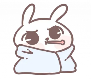 🎀 thỏ, thỏ, ốm, bệnh, hoạt hình, dễ thương telegram sticker