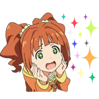 ✨ Anime, Desenho animado, Menina, Brilhos, Feliz, Animada whatsapp sticker