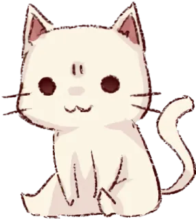 😇 cat, cute, white, animal, pet, kitten telegram sticker