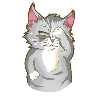 😑 gato, fofo, adesivo, animal, gatinho, animal de estimação, desenho animado, engraçado telegram sticker