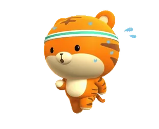 🏃♂ 老虎, 卡通, 动物, 跑步, 角色, 可爱 telegram sticker