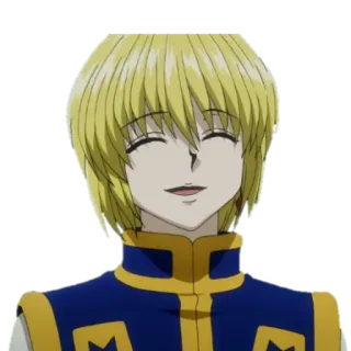 😄 Kurapika Hunter x Hunter anime, cartoon, smile, blond hair, Kurapika, Hunter x Hunter, character telegram sticker
