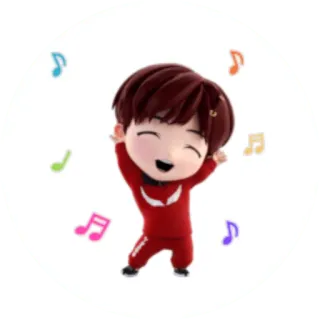 💃 การ์ตูน, ดนตรี, เต้น, น่ารัก, มีความสุข telegram sticker