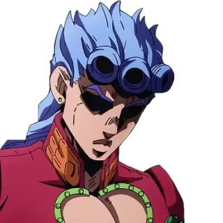 😒 Giorno Giovanna JoJo's Bizarre Adventure anime, jojo, giorno giovanna, postać, manga, niebieskie włosy, włoski telegram sticker