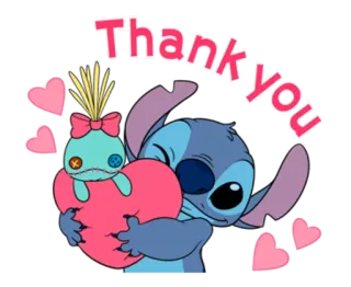 🙏 Stitch Thank you disney, lilo & stitch, grazie, carino, animato telegram sticker
