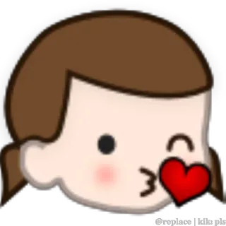 😘 @replace | kik:pls cartone animato, ragazza, bacio, amore, cuore, carino telegram sticker