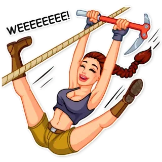 😂 Lara Croft Tomb Raider WEEEEE! приключения, экшн, мультфильм, игры, смешные telegram sticker