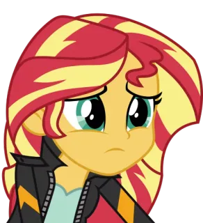 😔 Sunset Shimmer My Little Pony Kartun, Poni, Sunset Shimmer, Sedih, Anime telegram sticker