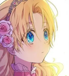 🌼 anime, girl, princess, blonde, portrait whatsapp sticker