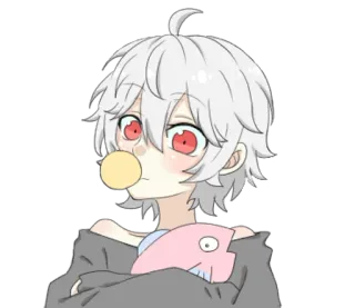 Silver hair boys telegram stickers