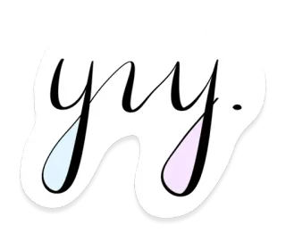 😕 yy. letra, yy, alfabeto, cursiva, minúscula whatsapp sticker