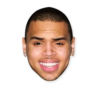 😁 Chris Brown chanteur, célébrité, portrait, visage telegram sticker