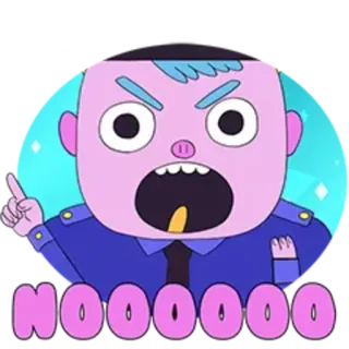 👮 NOOOOOOO bravo, desenho animado, polícia, agente, não whatsapp sticker