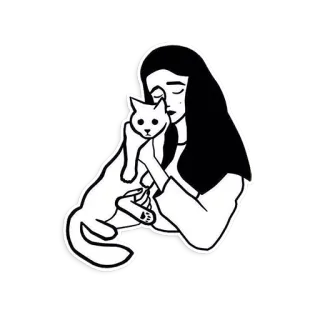 🐱 Katze, Frau, Haustier, Aufkleber, Tier, Liebe whatsapp sticker