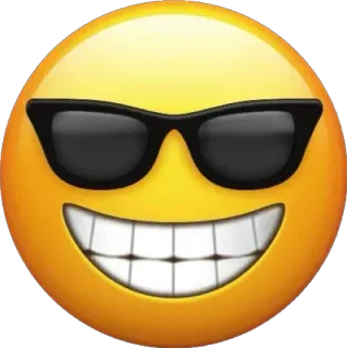 😎 อีโมจิ, เท่, แว่นกันแดด, หน้า, ยิ้ม, อีโมติคอน telegram sticker