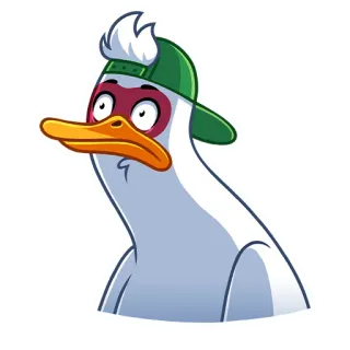 😳 鸭子, 动物, 卡通, 搞笑, 贴纸, 表情包, 角色, 鸟 telegram sticker