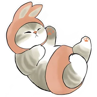 🐰 고양이, 토끼, 귀여운, 동물, 스티커, 만화 telegram sticker