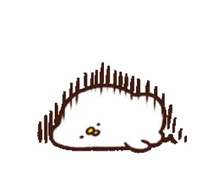 😑 schattig, cartoon, dier, blob, wit whatsapp sticker