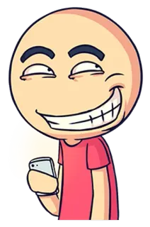 😁 Emoji, Sticker, Desenho animado, Sorriso irônico, Telefone telegram sticker