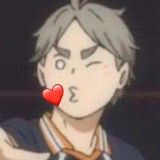 😘 Koshi Sugawara Haikyuu!! Anime, Haikyuu, Sugawara, Koshi Sugawara, Piscadela, Coração telegram sticker