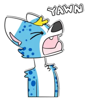 😴 YAWN yawning, sleepy, exhausted, tired, cartoon, animal, blue, white telegram sticker