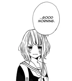 🙄 ...GOOD MORNING. Anime, Manga, Buenos días, Escolar telegram sticker