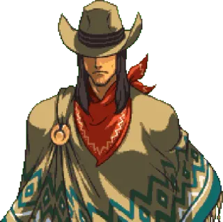 😔 Cowboy, Western, Hut, Poncho telegram sticker