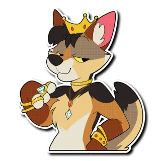 👑 cane, corona, gioielli, animale, re, ricchezza telegram sticker