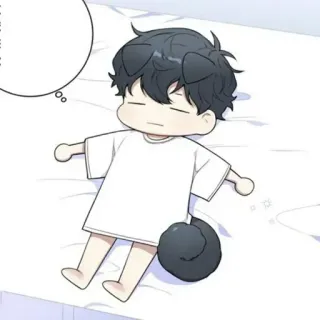 🥱 Chibi, Durmiendo, Perro, Dibujos animados telegram sticker