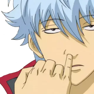 👃 Gintoki Sakata Gintama Anime, Mangá, Sarcástico, Personagem, Engraçado, Dedo whatsapp sticker