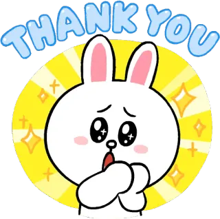 🙏 Thank you gracias, gratitud, lindo, conejo, brillo, pegatina whatsapp sticker