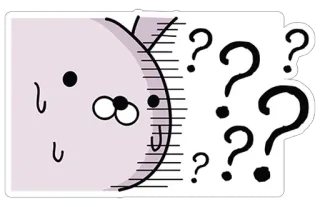❓ เครื่องหมายคำถาม, การ์ตูน, สติกเกอร์, น่ารัก, สับสน, ภาพประกอบ telegram sticker